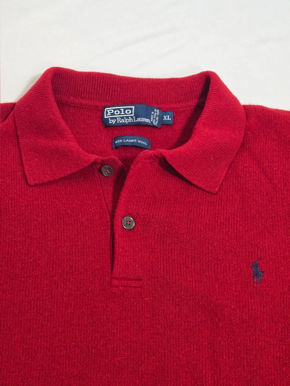 Polo by Ralph Lauren Dark Red Long-Sleeve Polo Sweater